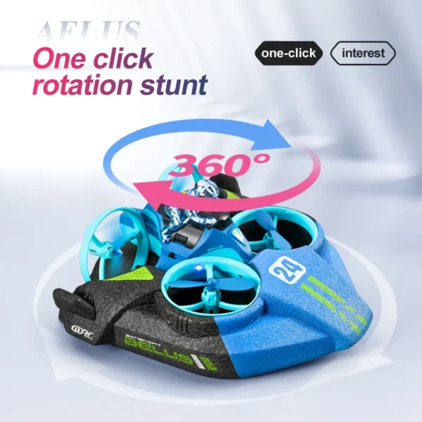 4DRC Mini RC Drone Altitude Hold Headless Mode 3 in 1 Sea Land Air Flight 2.4G Remote Control Quadcopter Boat RC Helicopter Toys - Image 4