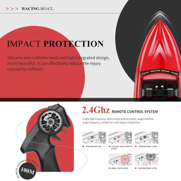 WLtoys WL917 RC Boat 2.4G Electric High Speed Jet Waterproof Model Electric Remote Control Speedboat Gifts Toys for Boys - Image 5