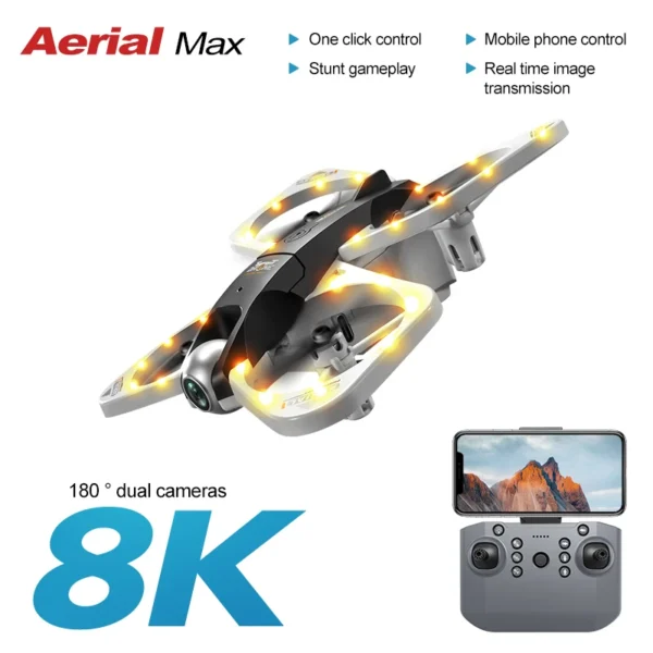 New S3 Pro 8K Ultra HD Dual-Camera Drone GPS Auto Follow 5G WiFi FPV Transmission RGB Night Lights Gimba For Aerial Photography - Image 4