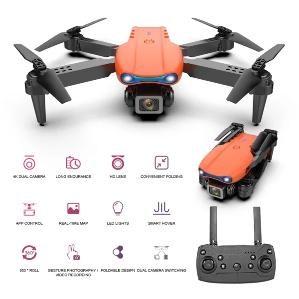 2024 New Drone With 4K Professional Camera High-Definition Dual Camera Lens Long Battery Life LED Night Flight Lights Toy Gift - Image 4