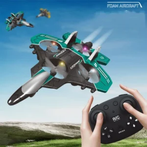 RC Fighter Airplane Mini Drone Remote Control Jet Plane Stunt Drone for Adults & Kids Toy with Light
