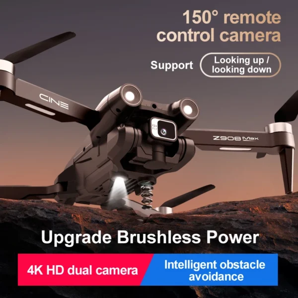 KBDFA MINI Z908Pro Max Drone 4K ESC Professional WIFI FPV Dron Obstacle Avoidance Brushless Four-Axis Folding RC Quadcopter Toys - Image 2
