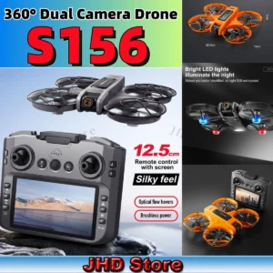 JHD For 2025 New S156 Drone with Screen Brushless Optical Stream Positioning Quadcopter with Camera FPV S156 Toy Airplane
