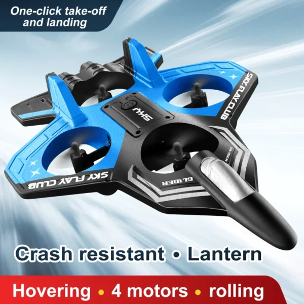 T02 RC Drone Airplane - 4 - Channel Gyro, LED Lights, Headless Mode,Stunt Rollover, Beginner - Friendly - Image 4