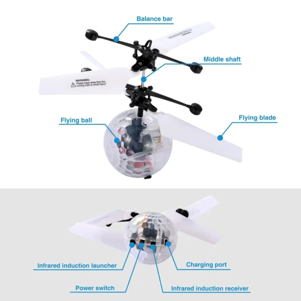 RC Flying Balls Electric Infrared Induction Drone Helicopter Ball LED Light Kids Flying Toy - Image 5