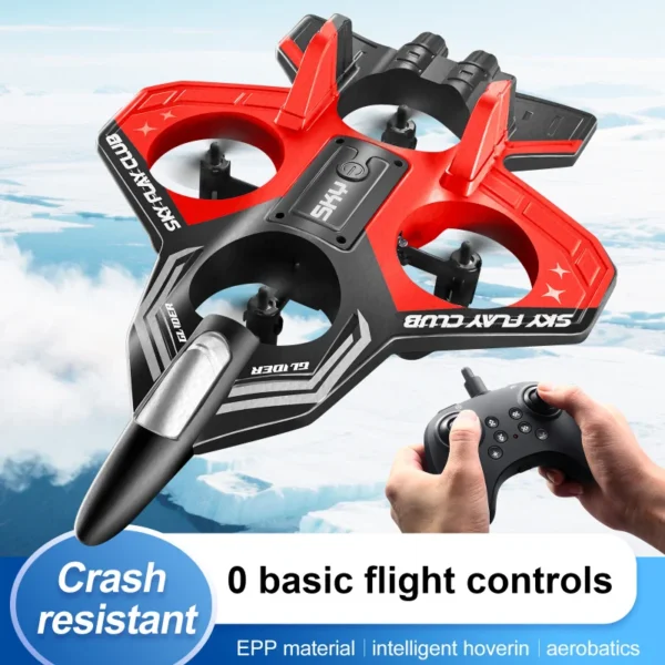 T02 RC Drone Airplane - 4 - Channel Gyro, LED Lights, Headless Mode,Stunt Rollover, Beginner - Friendly - Image 3