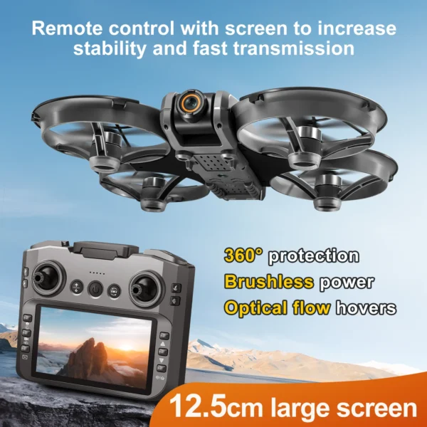 JHD For 2025 New S156 Drone with Screen Brushless Optical Stream Positioning Quadcopter with Camera FPV S156 Toy Airplane - Image 3