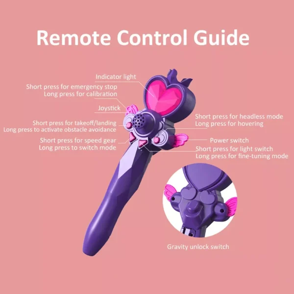 New V40 Glitter Butterfly Remote Control Aircraft 2.4GHz Gravity Sensing Mini Drone RC Quadcopter Children's Toy Gift - Image 6