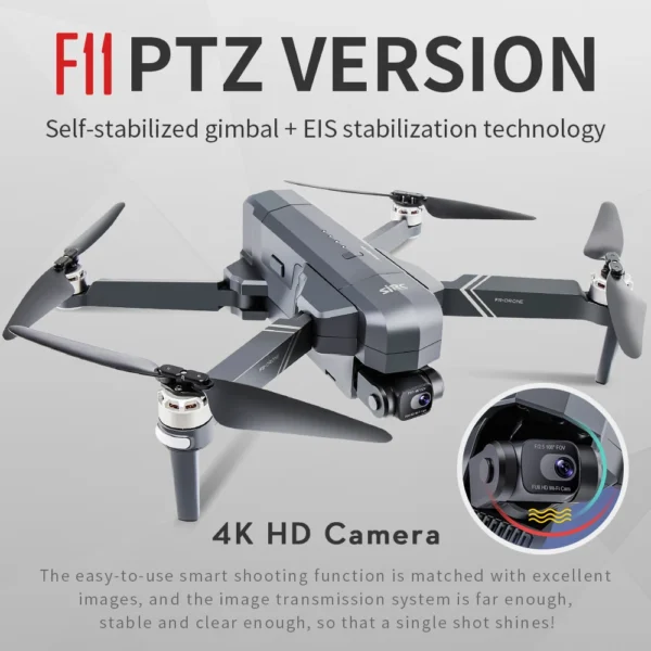 SJRC F11 Pro 4K F11s Pro 4K Camera Drone GPS 5G FPV HD 2 Axis Stabilized Gimbal EIS Professional Brushless Quadcopter RC Dron - Image 3