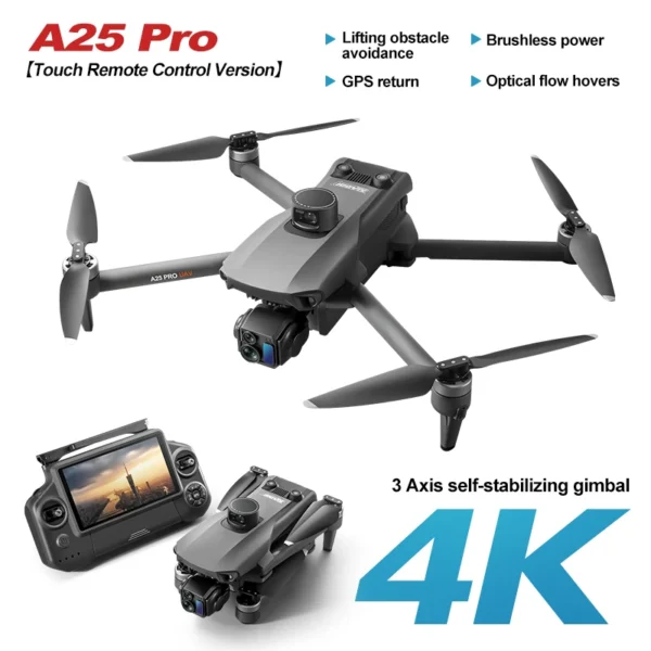 High end drone A25PR system touch screen three-axis gimbal 8k three-axis mechanical stabilization gimbal electronic anti shake - Image 5