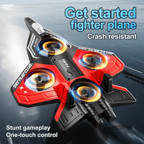 T02 RC Drone Airplane - 4 - Channel Gyro, LED Lights, Headless Mode,Stunt Rollover, Beginner - Friendly - Image 2
