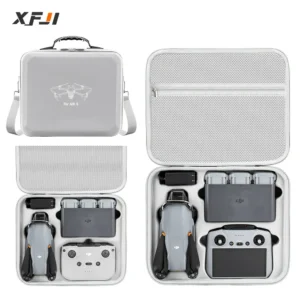 XFJI Portable Carrying Case for DJI Air 3/Air 3S Storage Box DJI Air3S Hard Case Drone Accessories Handbag PU Splash-proof Bag