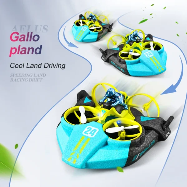 4DRC Mini RC Drone Altitude Hold Headless Mode 3 in 1 Sea Land Air Flight 2.4G Remote Control Quadcopter Boat RC Helicopter Toys - Image 3
