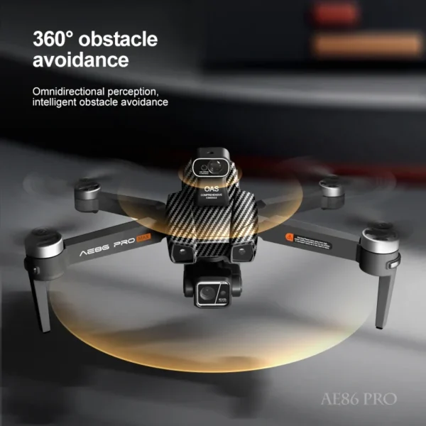 Drone professionnel AE86 PRO Max avec caméra HD 8K, cardan 3 axes, photographie aérienne, évitement d'obstacles, FPV GPS, quadri - Image 6