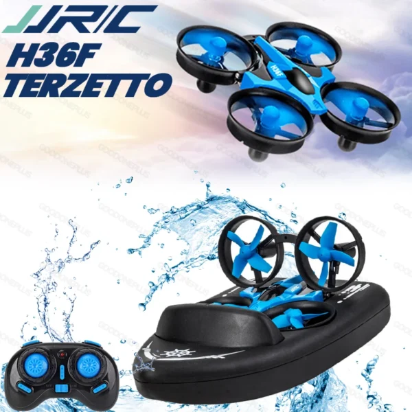 Jjrc H36F Rc Mini Drone Boat 2.4G 3In1 Rc Vehicle Flying Waterproof Drone Boat Model Toys Quadcopter Boat Rc Helicopter for Kid