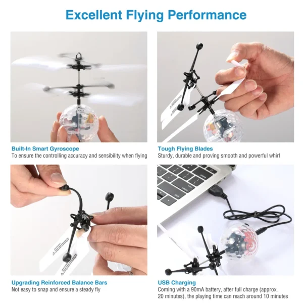 RC Flying Balls Electric Infrared Induction Drone Helicopter Ball LED Light Kids Flying Toy - Image 2