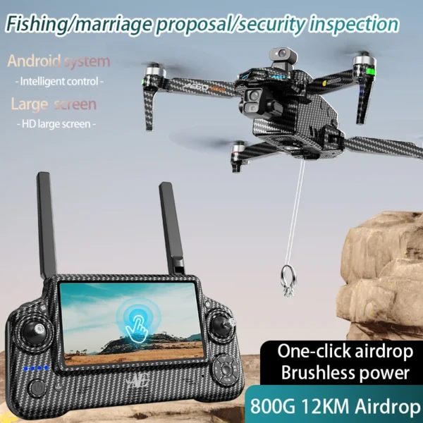 AE60 Ultra GPS Drone Profesional 8K HD Camera 3-axis gimbal Aerial Photography 12KM Obstacle Avoidance FPV Airdrop Fishing Drone - Image 6