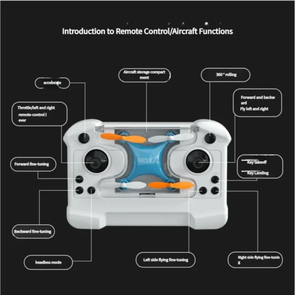 Mini Drone Fixed Height Quadcopter Remote Control Aircraft Toy for Kids Safe Flying Birthday Gift for Child Teens Beginners - Image 6