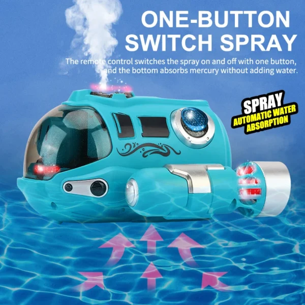 2.4GHz Rc Boat Toys Remote Control Boat Waterproof Spray Swimming Pool Bathing RC Steamboat For Boys And Girls Children's Gift - Image 2
