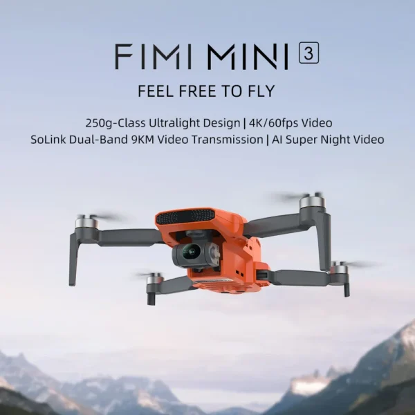 FIMI MINI 3 New Arrival 4K 60fps AI Night Video 9km range 3-axis Gimbal Camera Drones 249g Ultralight design Mini Drone 2024 - Image 3