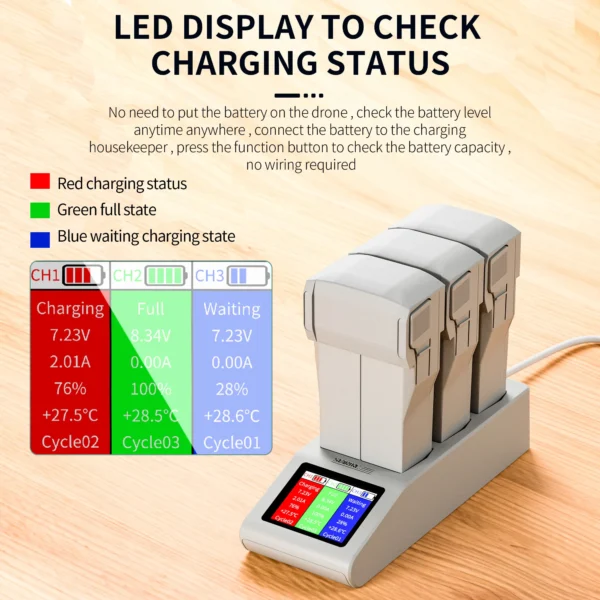 Mini 4 Pro Battery Faster Charging Hub Housekeeper for DJI Mini 3 Pro Drone Accessories Charger LCD Screen for DJI Mini 3 - Image 2