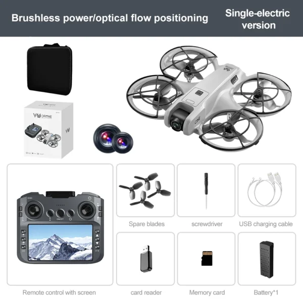 V666 Drone with 4.5 inch Screen Remote Control Hd Hd Camera Obstacle Automatic Avoidance 50X Shooting Drone - Image 4