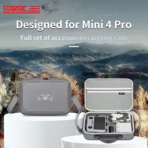 STARTRC Carrying Case For DJI Mini 4 Pro Accessories Storage Bag PU Leather Handbag Portable Travel Case Drone Accessories