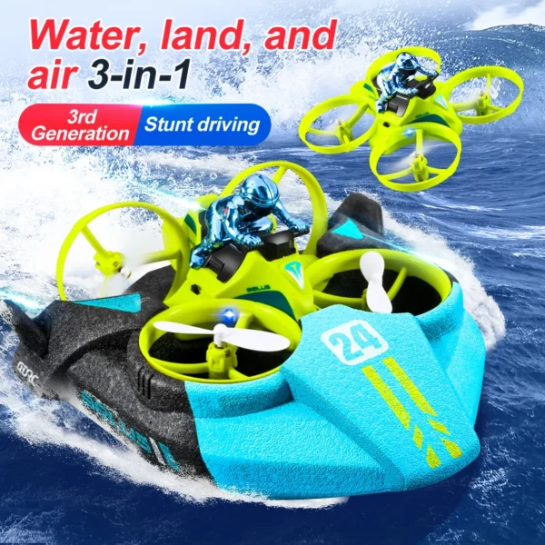 4DRC Mini RC Drone Altitude Hold Headless Mode 3 in 1 Sea Land Air Flight 2.4G Remote Control Quadcopter Boat RC Helicopter Toys - Image 5