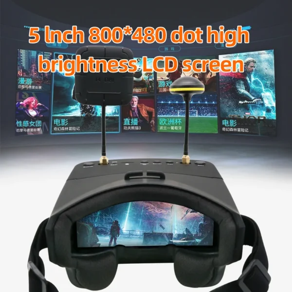 EV800D 5.8G 40CH 5 Inch 800*480 Video Headset HD DVR Diversity FPV Goggles With Battery For RC Model RC FPV Drone - Image 6