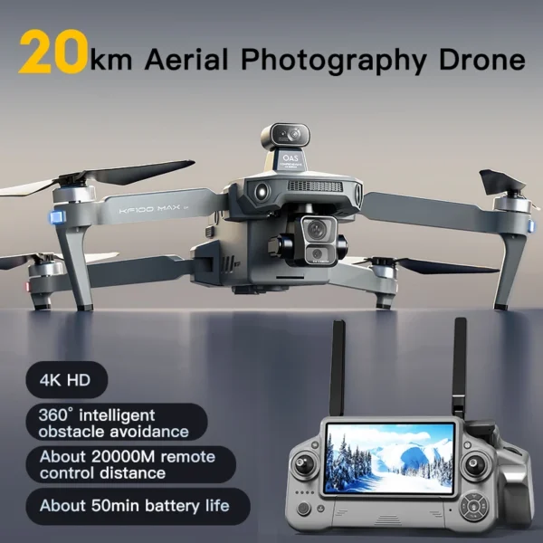 KF100/KF100 MAX Professional GPS Drone With 8K Camera 3-Axis Gimbal Fishing Airdrop Touch Screen FPV Brushless RC Quadcopter Toy - Image 5